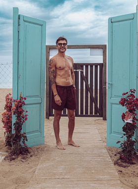 Szorty kąpielowe męskie w bordowym kolorze