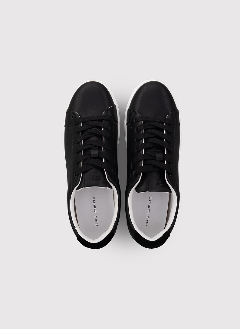 Skórzane czarne sneakersy męskie