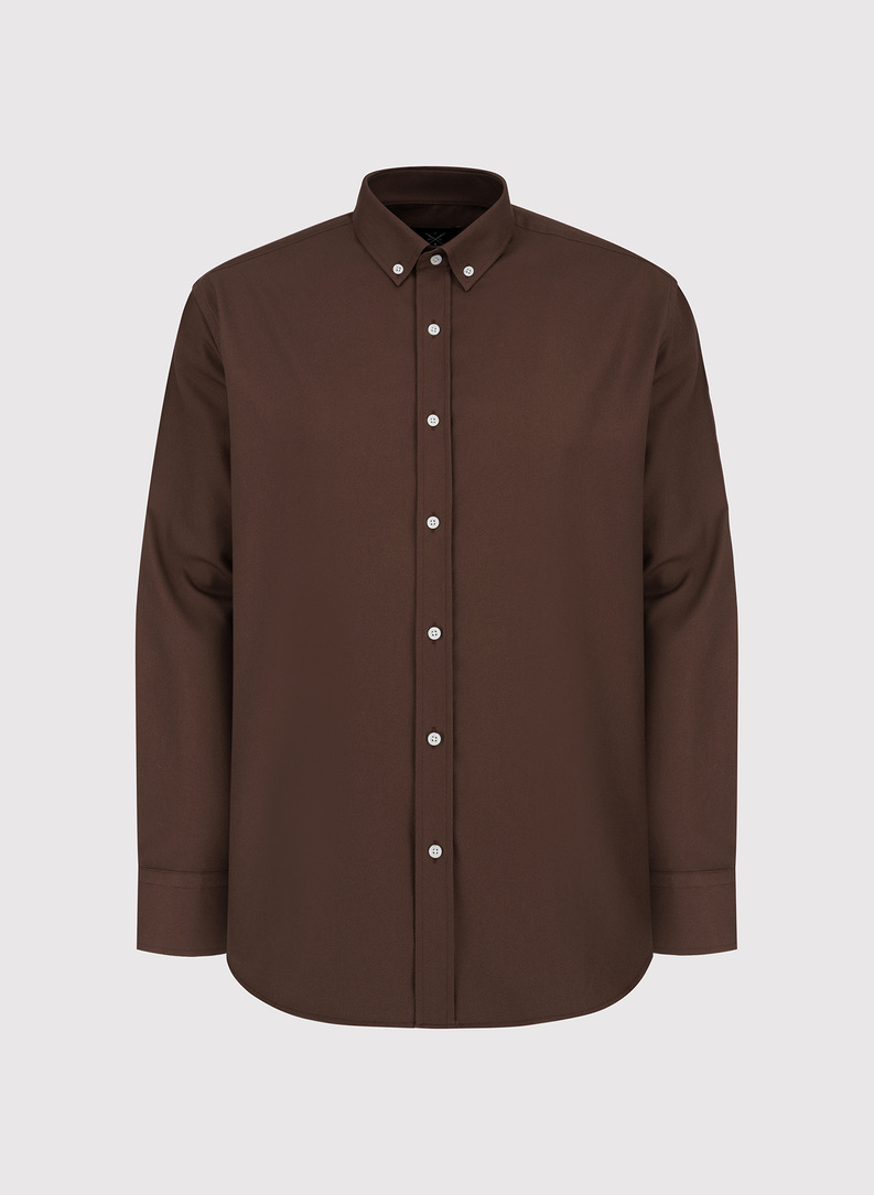 Brązowa bawełniana koszula męska