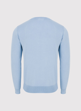 Niebieski sweter męski o-neck