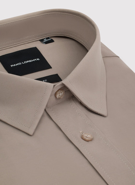 Brązowa koszula męska z wełną