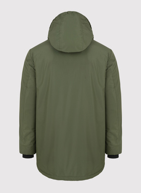 Zimowa kurtka z kapturem w kolorze zielonym