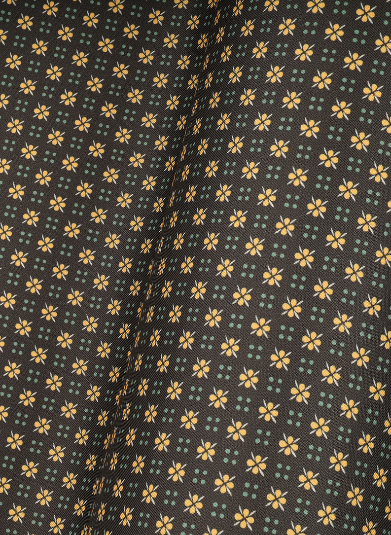 Poszetka męska ciemnobrązowa w kwiatki