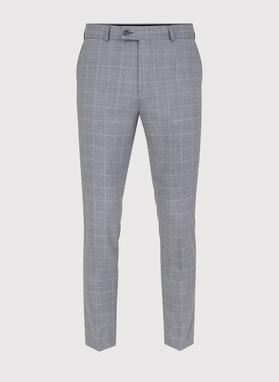 Szary garnitur męski z wełny