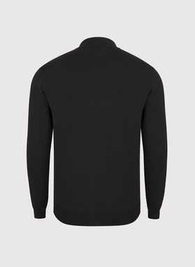 Czarny gładki półgolf męski