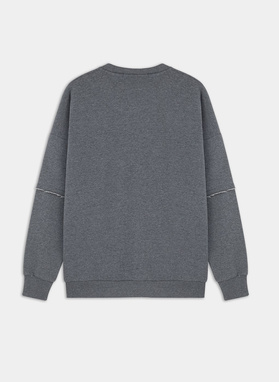 BLUZA Z OKRĄGŁYM DEKOLTEM SZARA P20WF-2B-015-S
