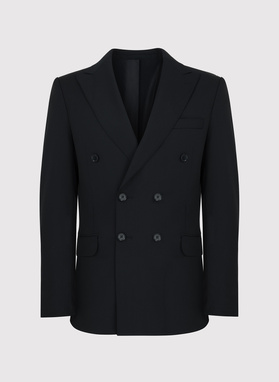 Czarna dwurzędowa marynarka męska