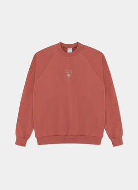 Czerwona bluza oversize z okrągłym dekoltem C21SF-2B-003-W