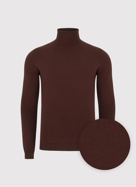 Brązowy gładki golf męski