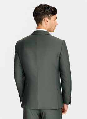 Zielony wełniany garnitur męski