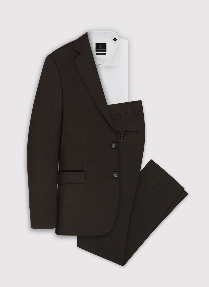 Brązowe spodnie w kant męskie 