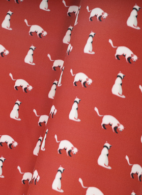 Czerwona poszetka w kotki