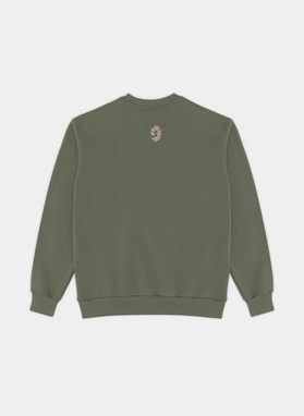 Zielona bluza oversize z okrągłym dekoltem C21SF-2B-005-Z