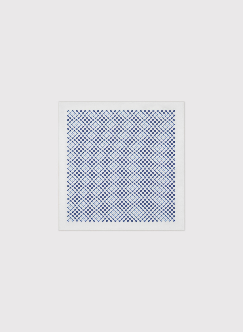 Biała poszetka męska w kwiatki