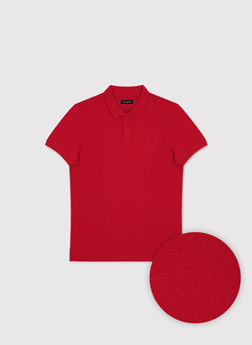 Czerwone bawełniane polo męskie