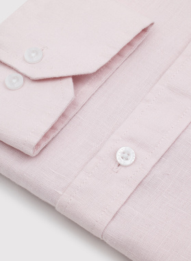 Lniana koszula męska w kolorze różowym