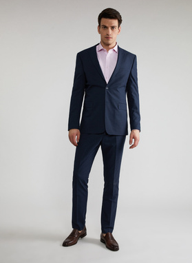 Granatowe spodnie garniturowe P21WF-6G-073-G-S