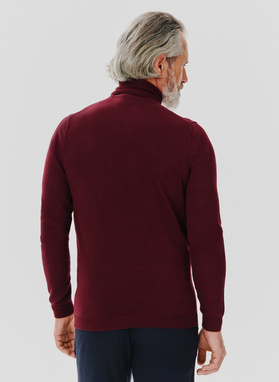 Burgundowy gładki golf męski