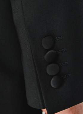 Ślubna czarna jednorzędowa marynarka smokingowa