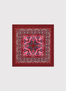 Bordowa poszetka we wzór paisley