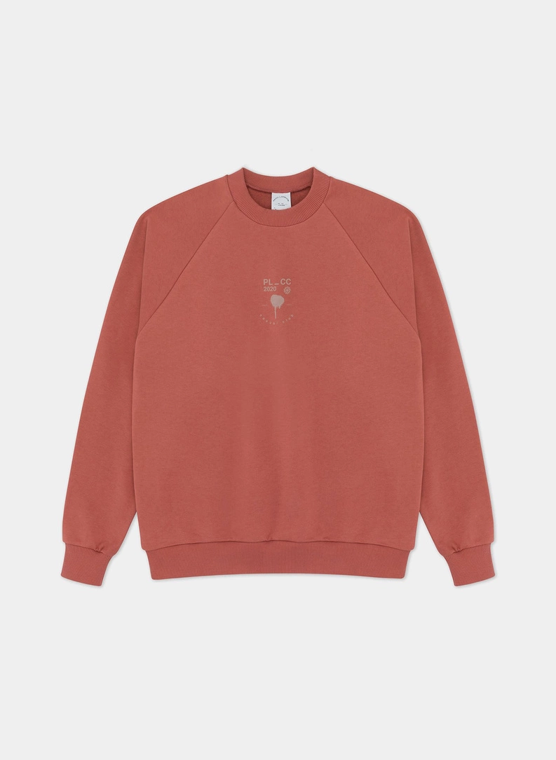 Czerwona bluza oversize z okrągłym dekoltem C21SF-2B-003-W - zdjecie nr 1
