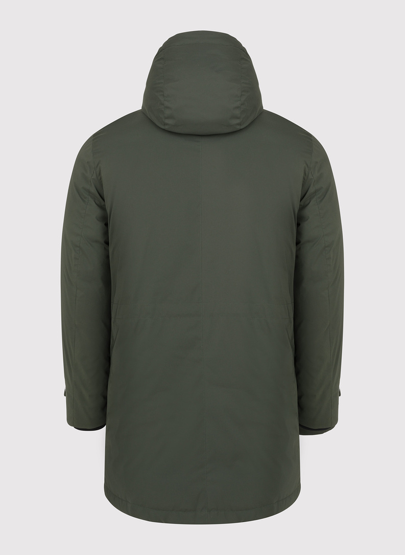 Zielona kurtka męska wypełniona naturalnym puchem