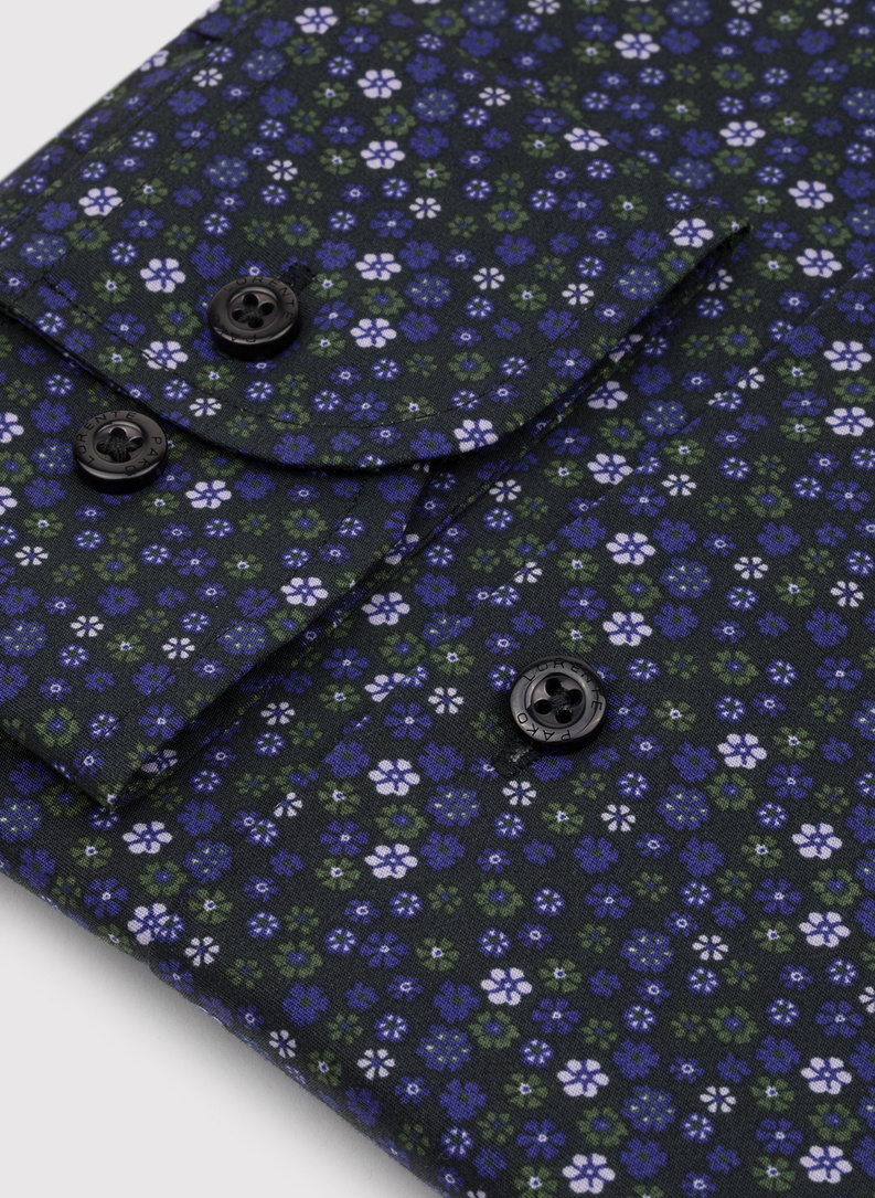 Męska koszula w kwiatowy mikrowzór