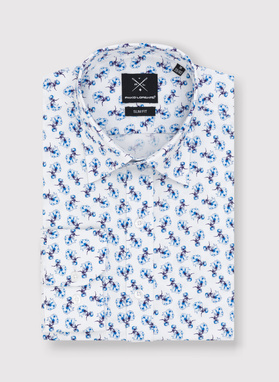 Biała koszula męska w kwiaty