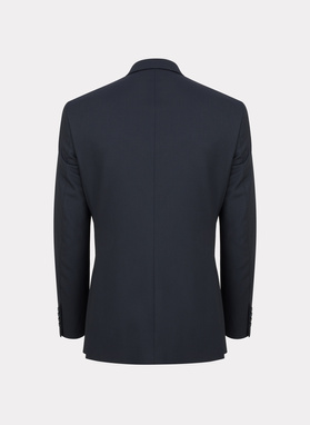 Dwuczęściowy gładki garnitur męski w kolorze granatowym