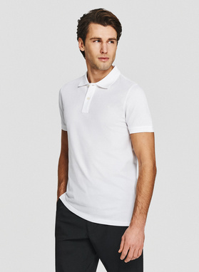 Białe bawełniane polo męskie