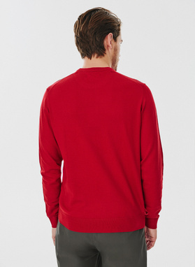 Czerwony męski sweter
