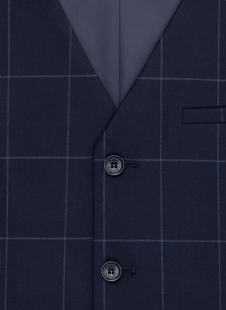 Granatowa kamizelka męska w kratę