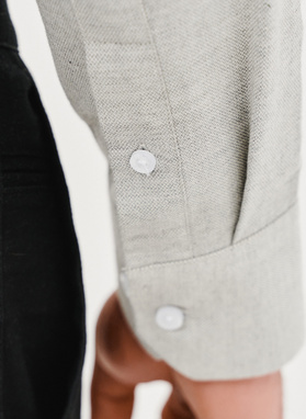 Zielono-szara bawełniana koszula męska