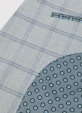 Szara marynarka męska w kratę Windowpane