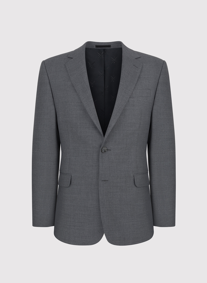 Szary wełniany garnitur