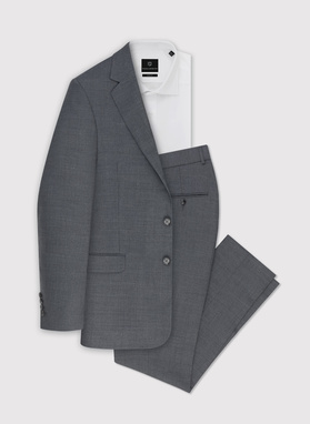 Szare wełniane spodnie garniturowe