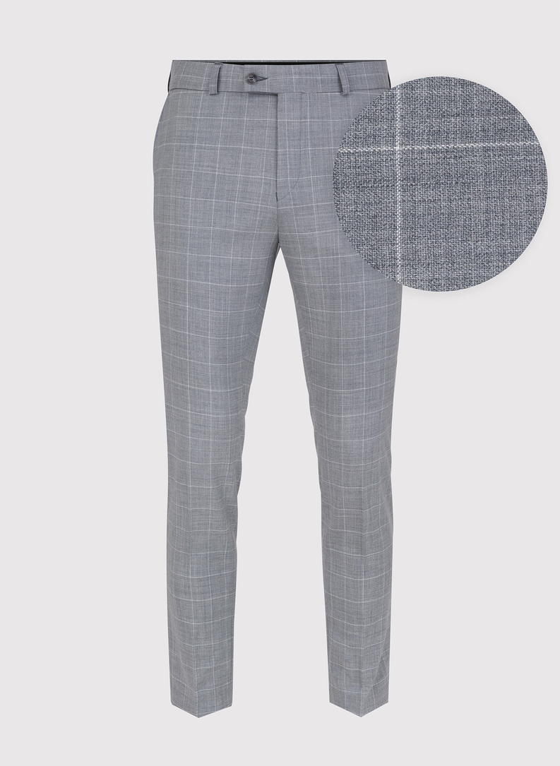 Szary garnitur męski z wełny