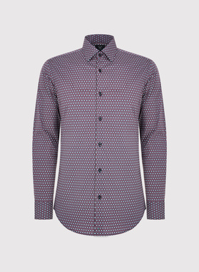 Męska koszula w bordowy mikrowzór