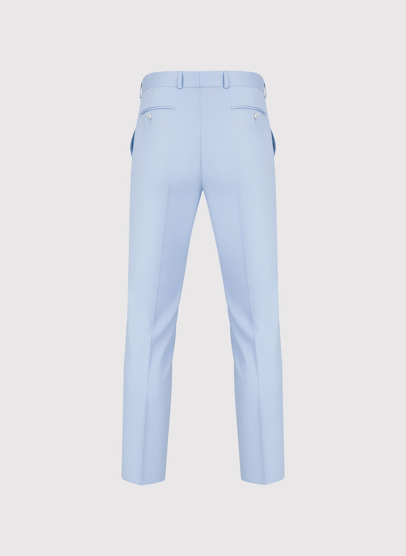 Błękitne wełniane spodnie ganiturowe