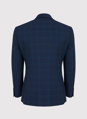 Granatowa marynarka garniturowa z wełną