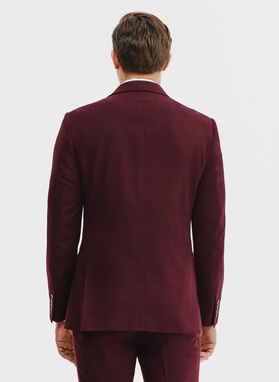Gładki bordowy garnitur męski