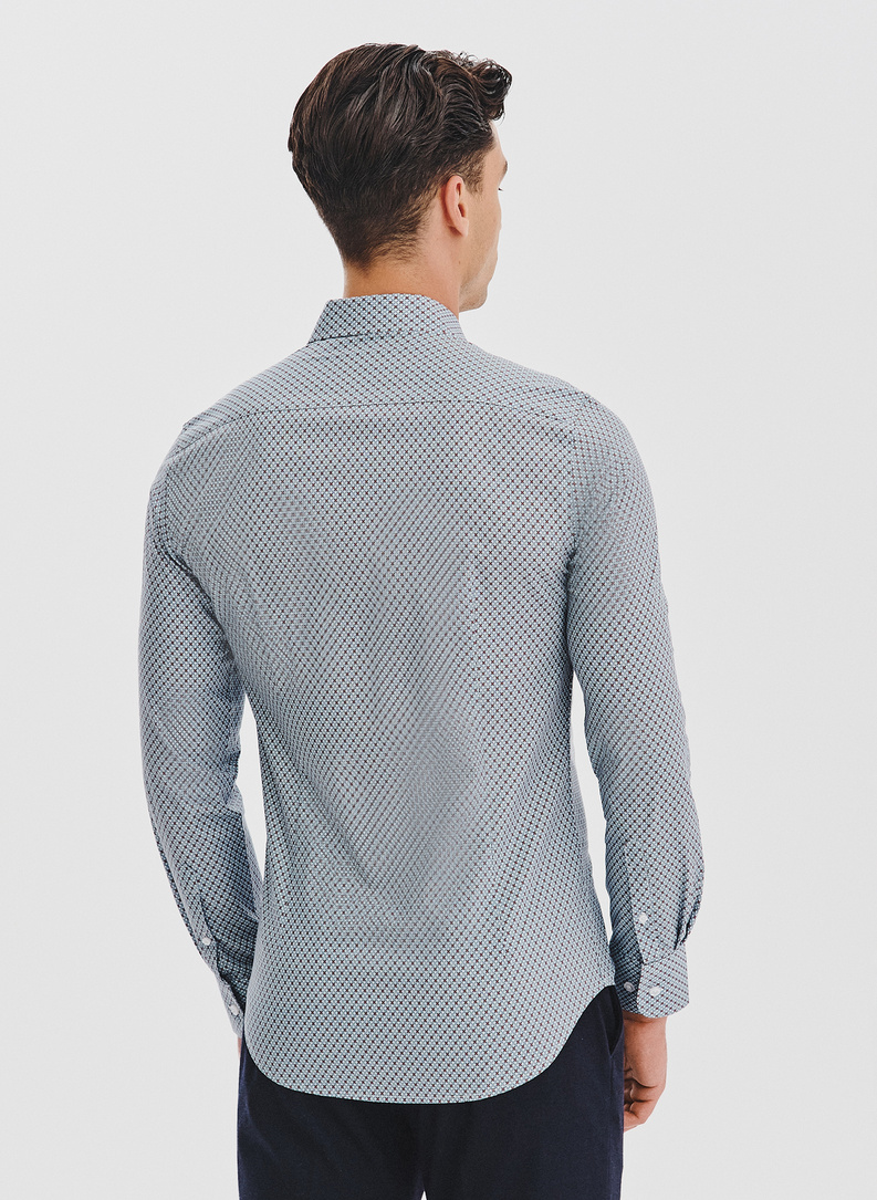 Koszula męska we wzór geometryczny