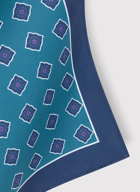 Granatowa poszetka męska ze wzorem na całej powierzchni