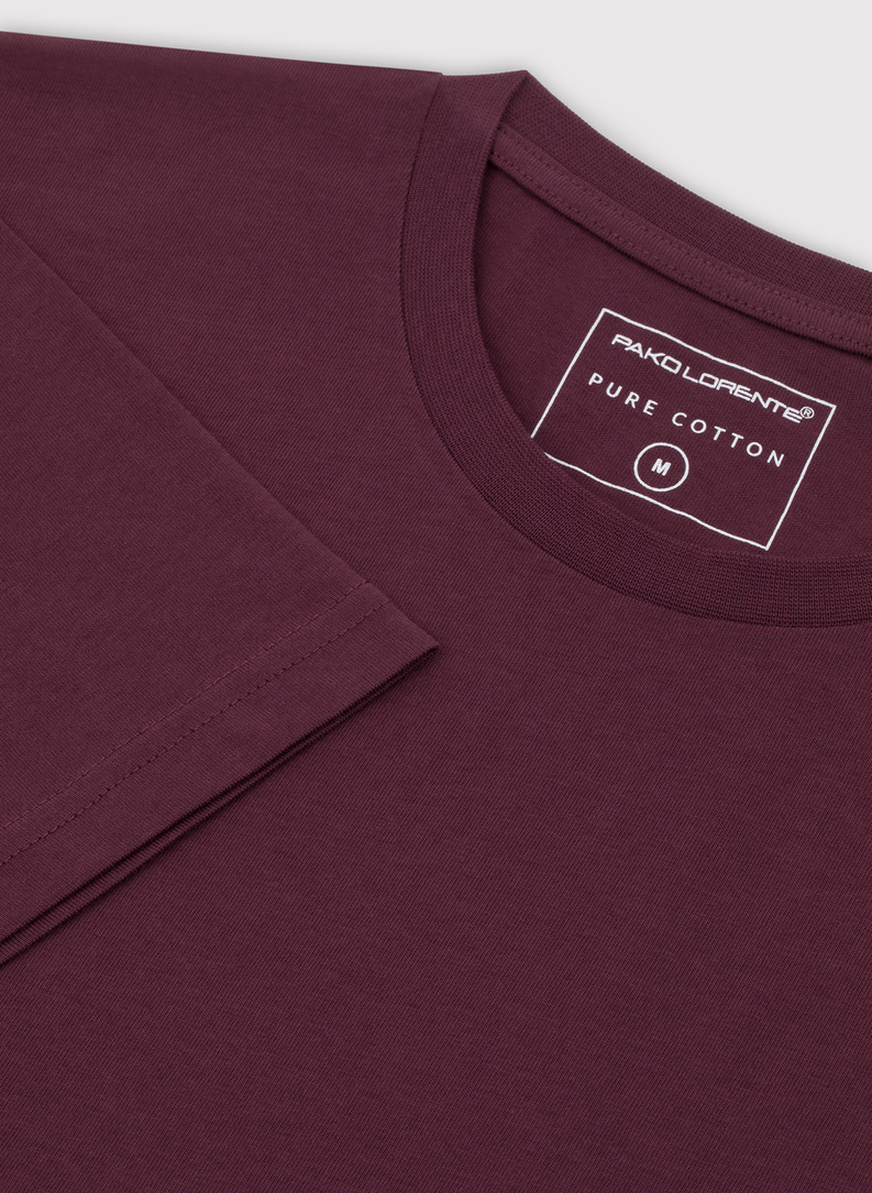 Bawełniany bordowy t-shirt
