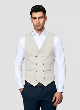 Dzianinowa kamizelka dwurzędowa