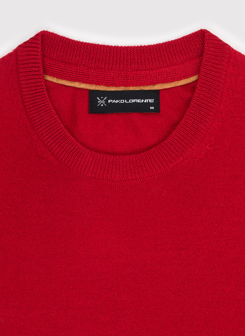 Czerwony męski sweter