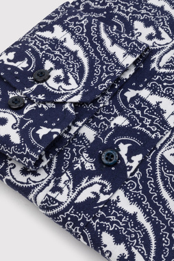 Granatowa koszula w oryginalny wzór