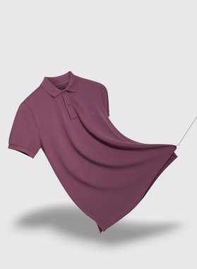 Gładki T-shirt polo w kolorze fioletowym