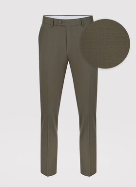 Zielone spodnie garniturowe z wełną
