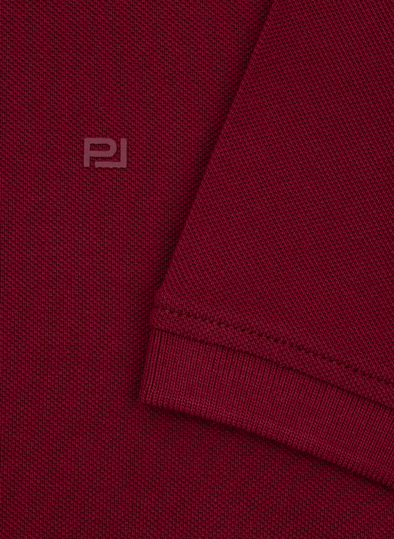 Bordowe bawełniane polo męskie